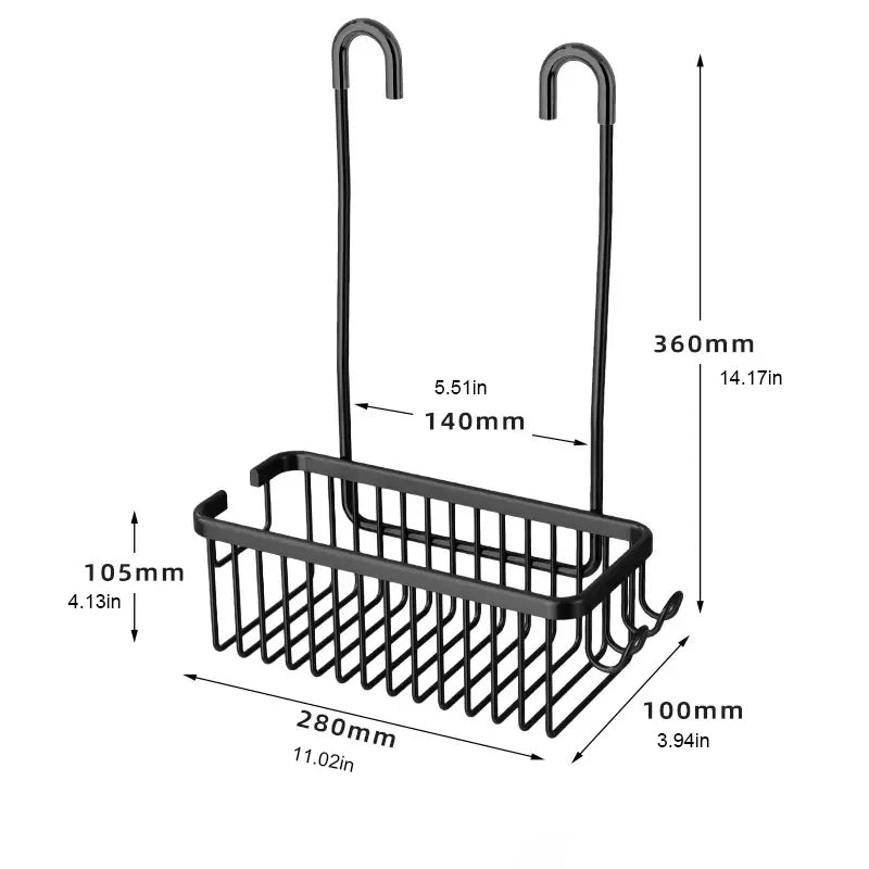 Support Mural Intello™ – Organiseur de Salle de Bain Sans Perçage