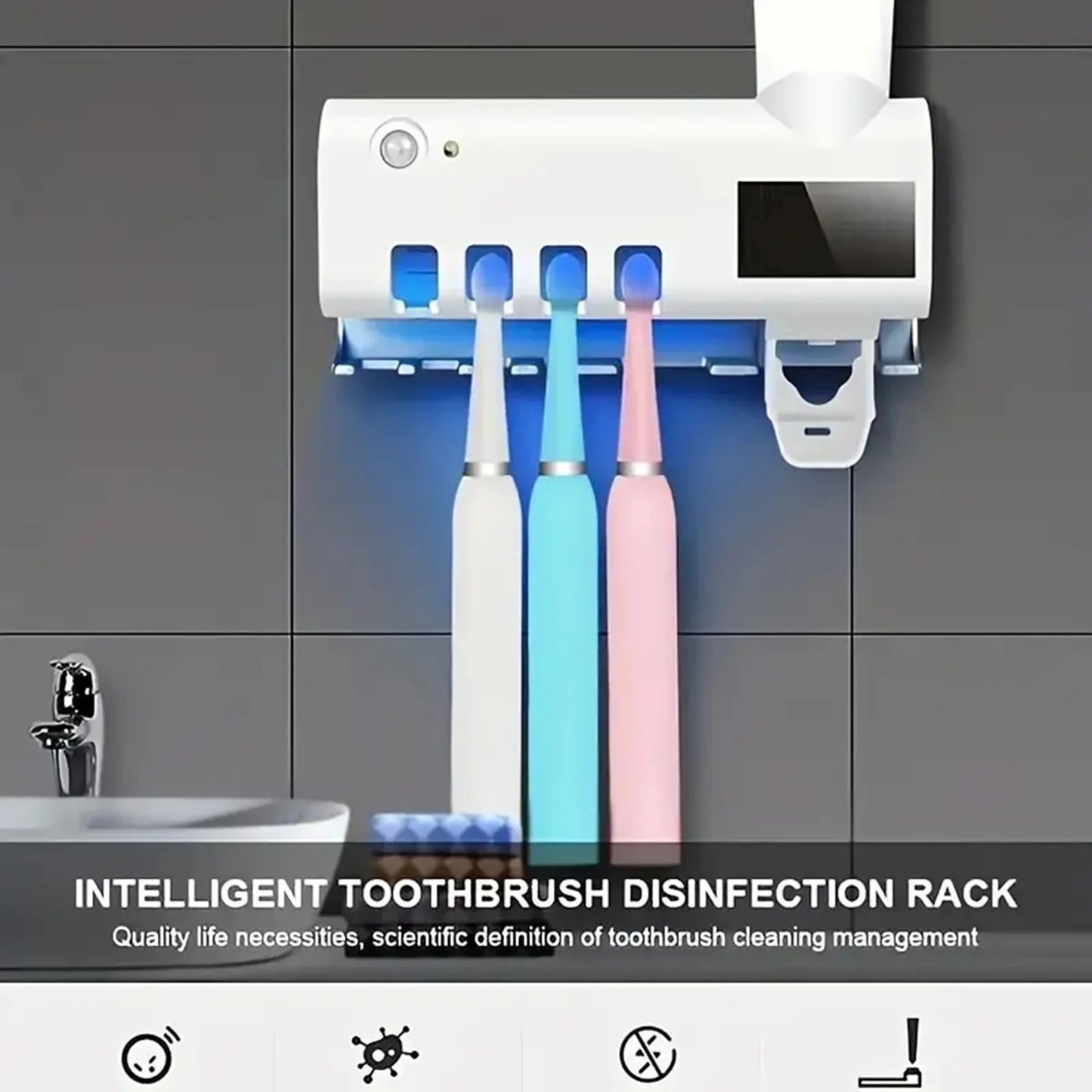 Station Hygiénique de Bain 5 en 1 – Distributeur + Stérilisateur UV